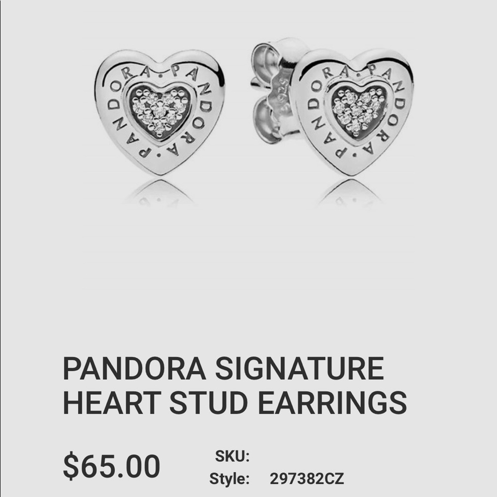 Pandora authentic signature heart earrings